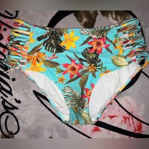 Express High Waisted Floral Bikini Bottoms
